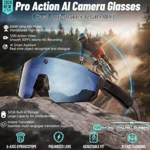 AI Camera Smart Glasses With HD Video & Bluetooth Audio
