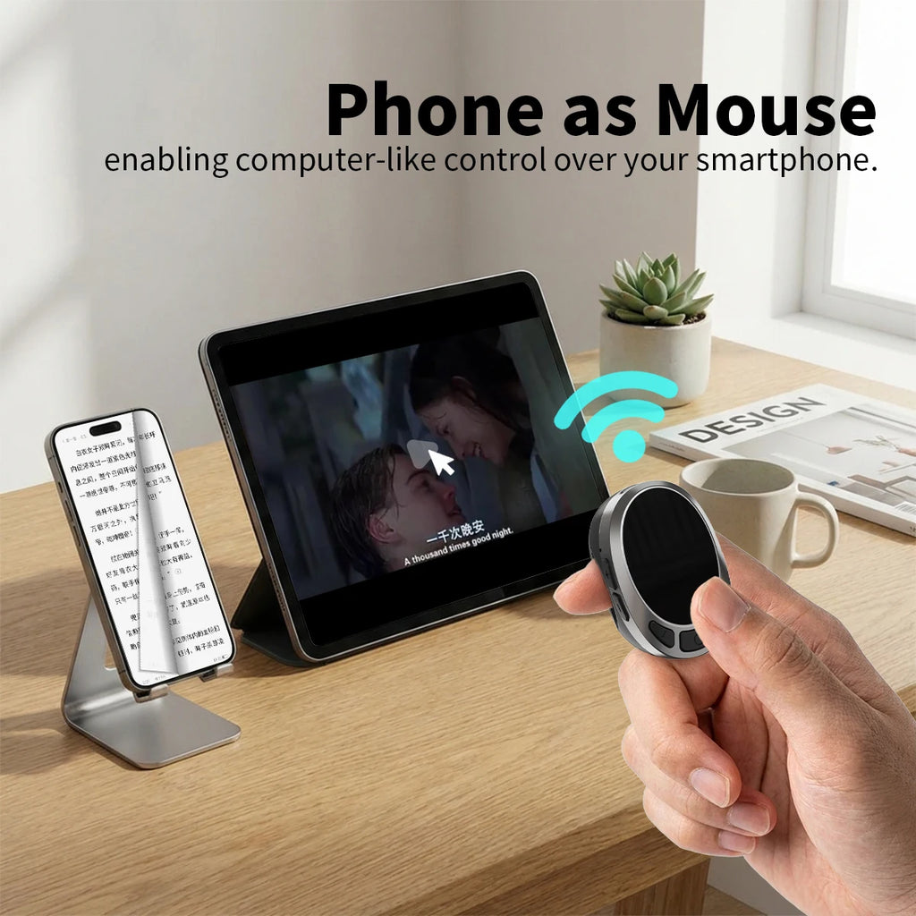 Bluetooth Scrolling Ring Remote – Finger Mouse & Page Turner