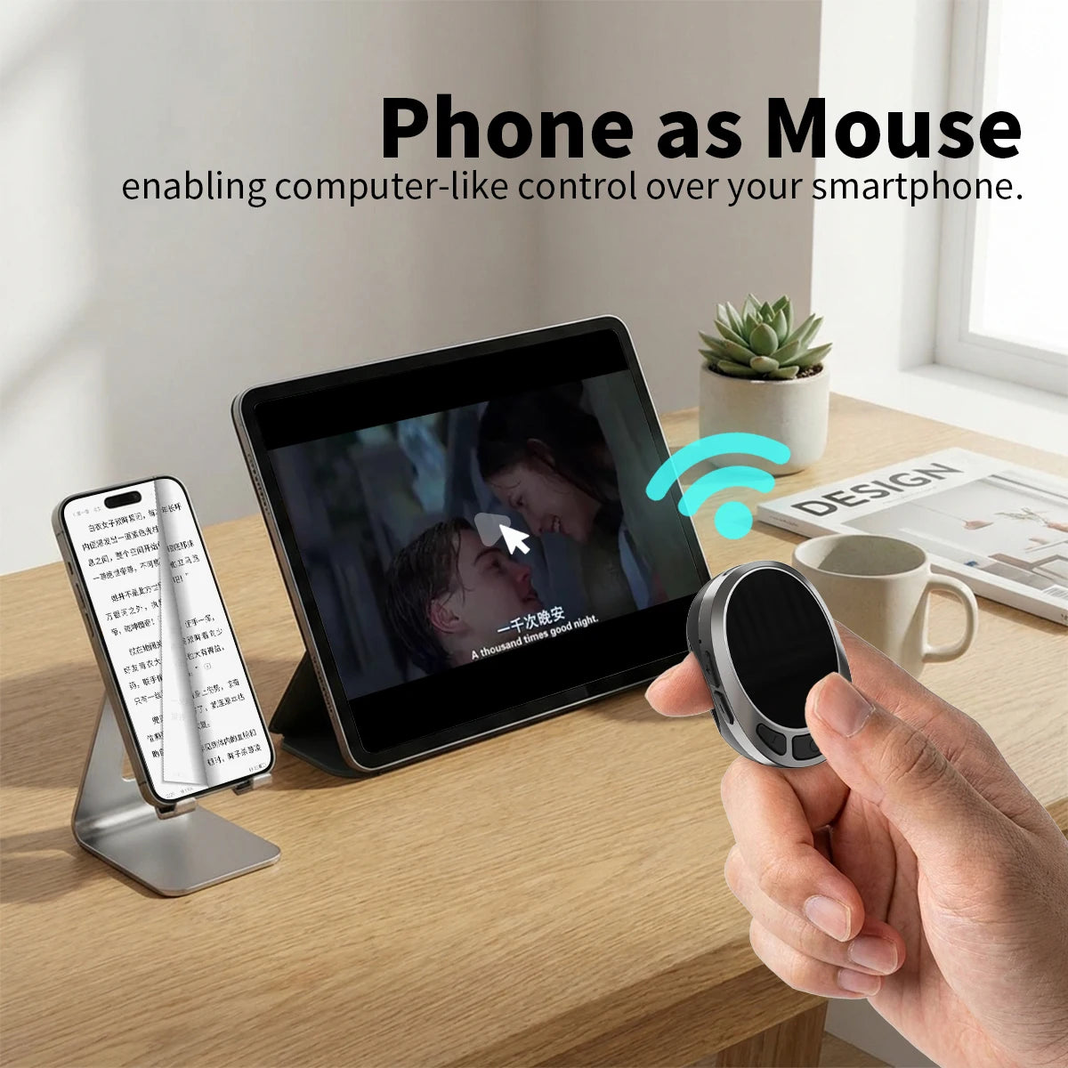 Bluetooth Scrolling Ring Remote – Finger Mouse & Page Turner